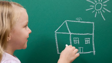 Girl at Blackboard